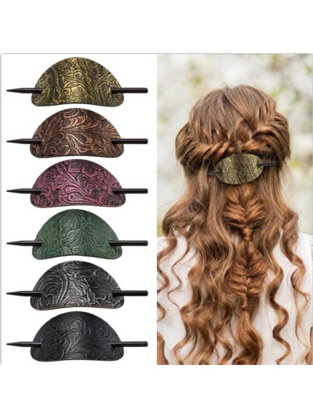 6PCS Hair Barrettes & Stick Pins - Stylish Ponytail Holders & Hair Accessories